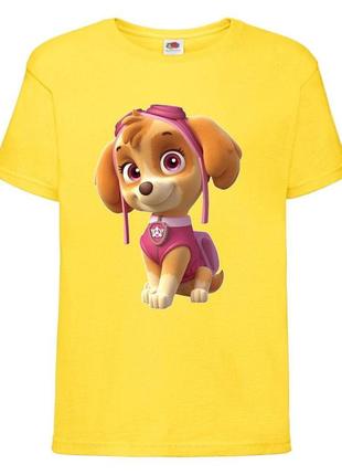 Футболка детская щенячий патруль 3 (paw patrol) скай желтая