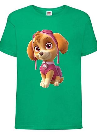 Футболка детская щенячий патруль 3 (paw patrol) скай зеленая