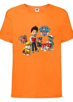 Футболка детская щенячий патруль (paw patrol) все щенки оранжевый