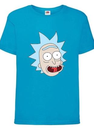 Футболка рик и морти (rick and morty) голубая
