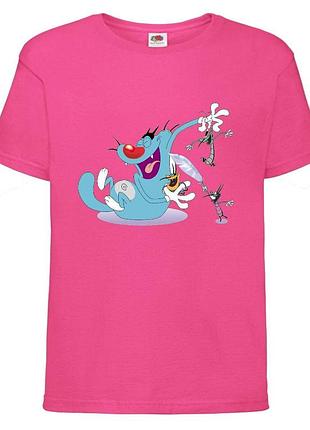 Футболка детская огги и тараканы (oggy and cockroaches) розовая (top og pnk2)