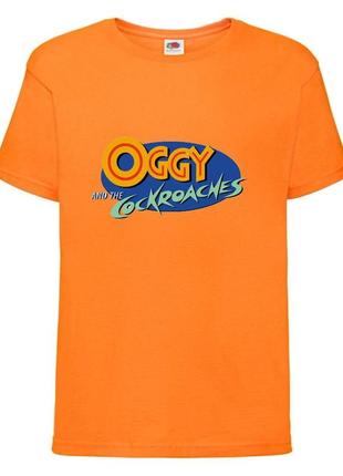 Футболка детская огги и тараканы (oggy and cockroaches) оранжевая (top og or6)