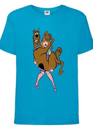 Футболка детская скуби-ду 5 (scooby-doo)  голубая