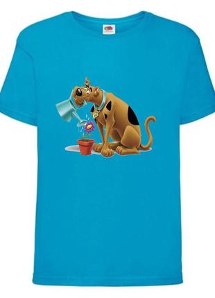 Футболка детская скуби-ду 7 (scooby-doo)  голубая