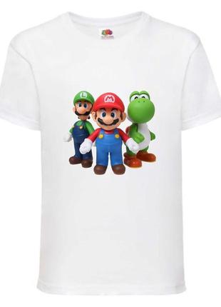 Футболка супер марио (super mario) белая (smar wh-1)