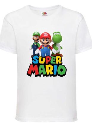 Футболка супер марио (super mario) белая (smar wh-2)