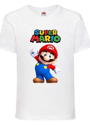 Футболка супер марио (super mario) белая (smar wh-04)