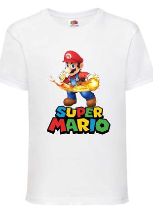 Футболка супер марио (super mario) белая (smar wh-05)