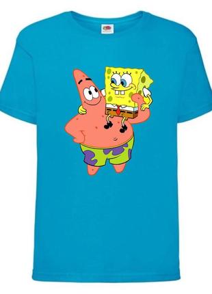 Футболка детская спанч боб 5 (sponge bob) голубая