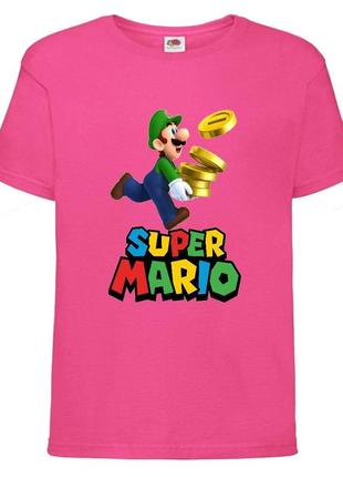 Футболка супер марио (super mario) розовая (smar pin-6)
