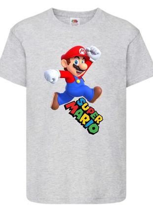 Футболка супер марио (super mario) серая (smar gr-8)