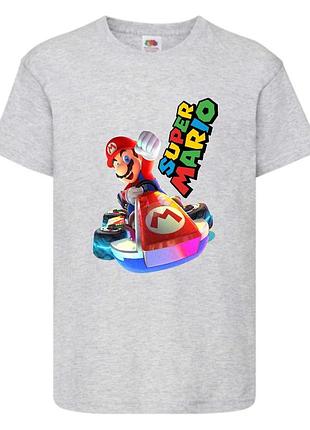 Футболка супер марио (super mario) серая (smar gr-02)
