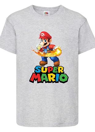 Футболка супер марио (super mario) серая (smar gr-07)
