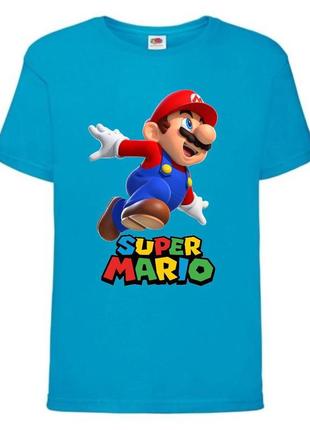 Футболка супер марио (super mario) синяя (smar blu-7)