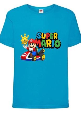 Футболка супер марио (super mario) синяя (smar blu-9)