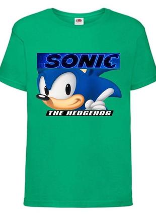 Футболка детская соник (sonic) зеленая (snc  grn-4)