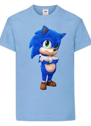 Футболка детская соник (sonic) голубая (snc  sbl-8)