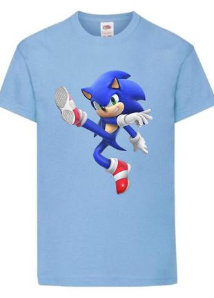 Футболка детская соник (sonic) голубая (snc  sbl-03)