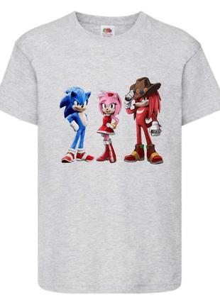 Футболка детская соник (sonic) серая (snc  gr-6)