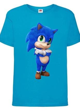 Футболка детская соник (sonic) синяя (snc  blu-8)