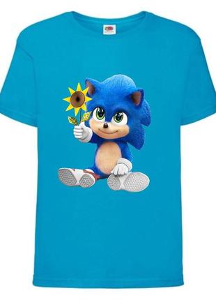 Футболка детская соник (sonic) синяя (snc  blu-9)