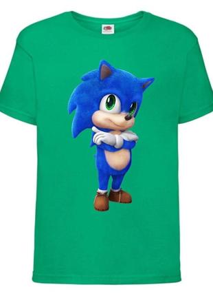 Футболка детская соник (sonic) зеленая (snc  grn-8)