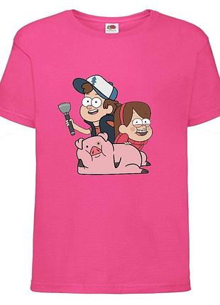 Футболка детская гравити фолз (gravity falls) розовая (gf  pin-05)