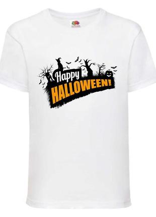 Футболка хеллоуин тыква (helloween-009) белая 98-164 размер