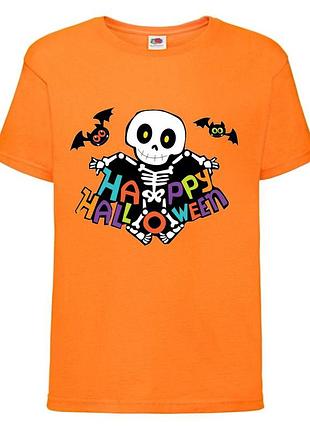 Футболка хеллоуин тыква (helloween-09) оранжевая 98-164 размер