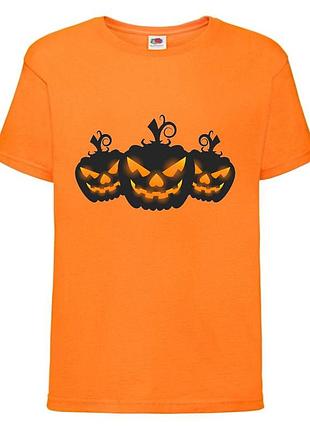 Футболка хеллоуин тыква (helloween-03) оранжевая 98-164 размер