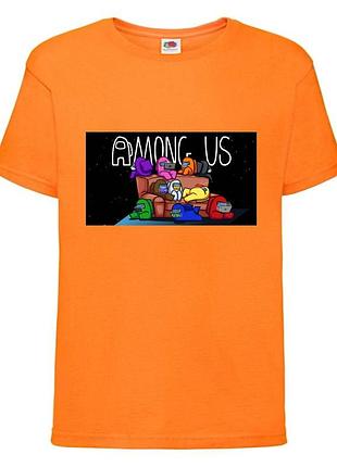 Футболка амонг ас (among us-02) оранжевая 116-128-140-152-164 размер