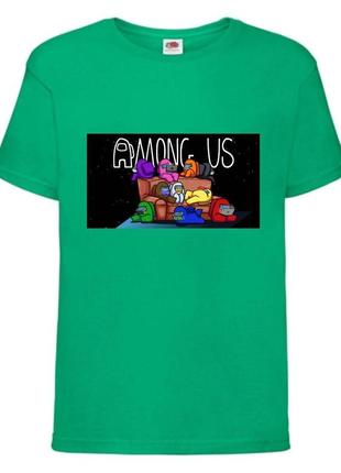 Футболка амонг ас (among us-02) зеленая116-128-140-152-164 размер