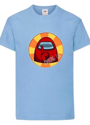 Футболка амонг ас (among us-01) светло голубая 116-128-140-152-164 размер