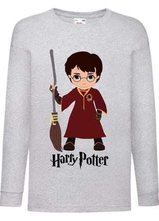 Лонгслив реглан гарри поттер (гарри поттер 003) размер 104-116-128 серый