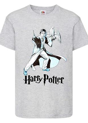 Футболка гарри поттер 116-164 размер (gp-07) серая