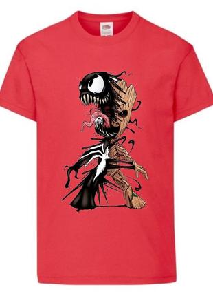 Футболка веном-грут (venom-groot-003) красная