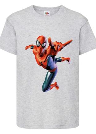 Футболка человек паук (spiderman-003) серая