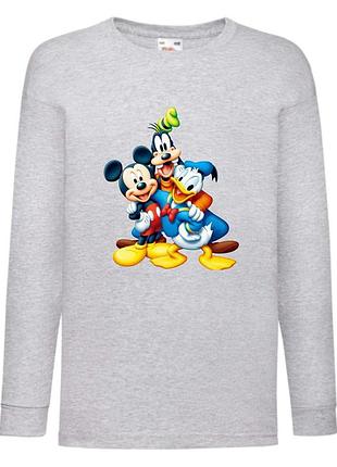 Лонгслив реглан микки маус (mm-002) размер 104-116-128 серый
