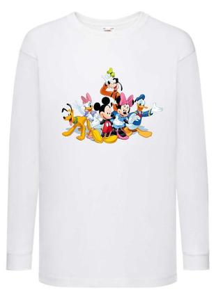 Лонгслив реглан микки маус (mm-003) размер 116-140-152 белый
