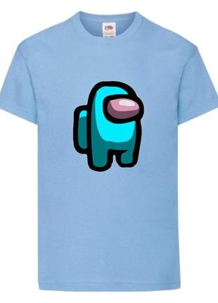 Футболка амонг ас (among us-05) светло голубая 116-128-140-152-164 размер
