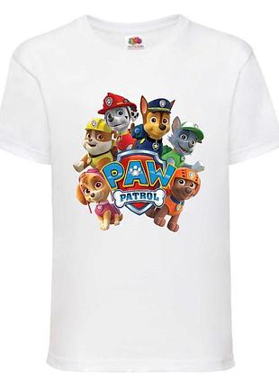 Футболка детская щенячий патруль (paw patrol-05) все щенки белая
