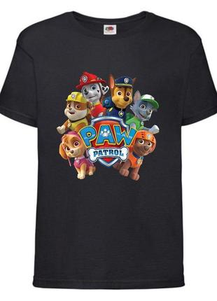 Футболка детская щенячий патруль (paw patrol-05) все щенки черная