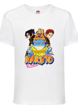 Футболка наруто (naruto - 001) белая 104-116-128-140-152-164 размер
