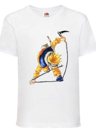 Футболка наруто (naruto - 006) белая 104-116-128-140-152-164 размер