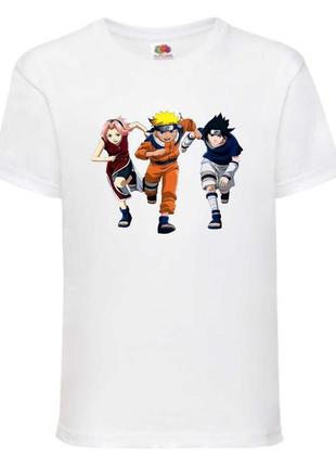 Футболка наруто (naruto - 0042) белая 104-116-128-140-152-164 размер