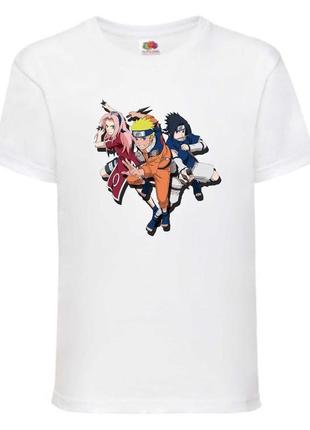 Футболка наруто (naruto - 0049) белая 104-116-128-140-152-164 размер