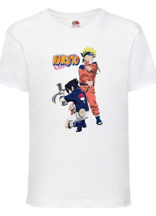 Футболка наруто (naruto - 0050) белая 104-116-128-140-152-164 размер