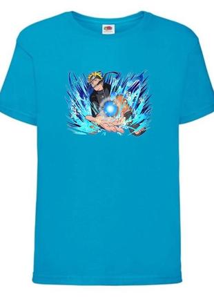 Футболка наруто (naruto - 0012) голубая 104-116-128-140-152-164 размер