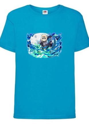 Футболка наруто (naruto - 0027) голубая 104-116-128-140-152-164 размер