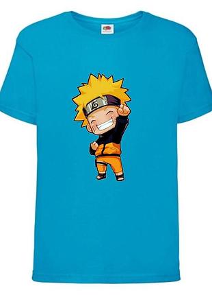 Футболка наруто (naruto - 0030) голубая 104-116-128-140-152-164 размер